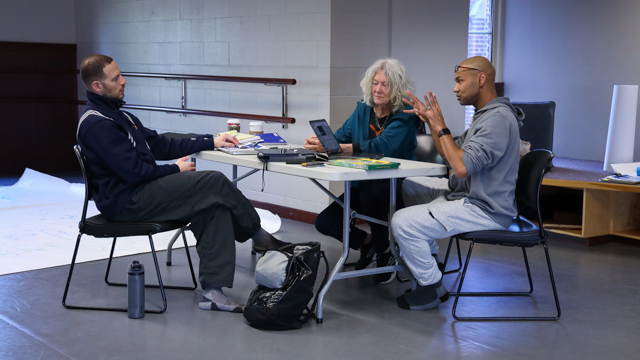 Shelton Mann and Zaritt in conversation with former MANCC Artist and current FSU School of Dance<br>Visiting Professor Darrell Jones