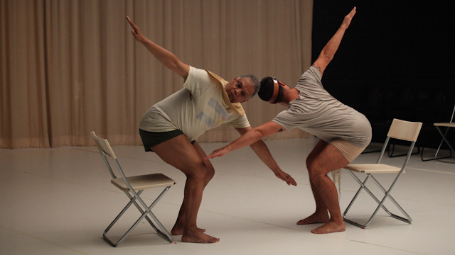 Ishmael Huston-Jones and Gutierrez perform a duet on chairs