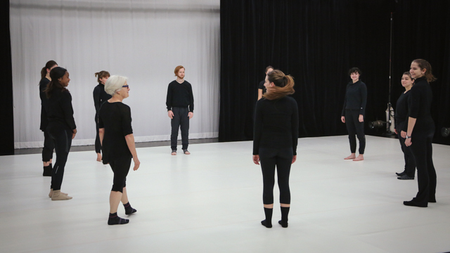 Carlson works with School of Dance students on <i>Elizabeth, the dance</i> material