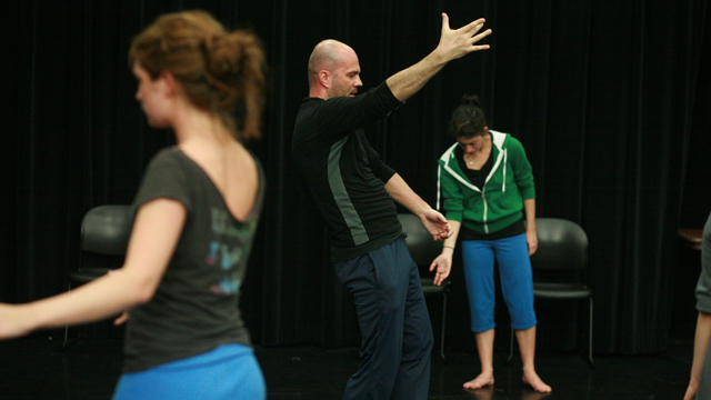FSU School of Dance students respond to Zuštiak's direction in MANCC class.
