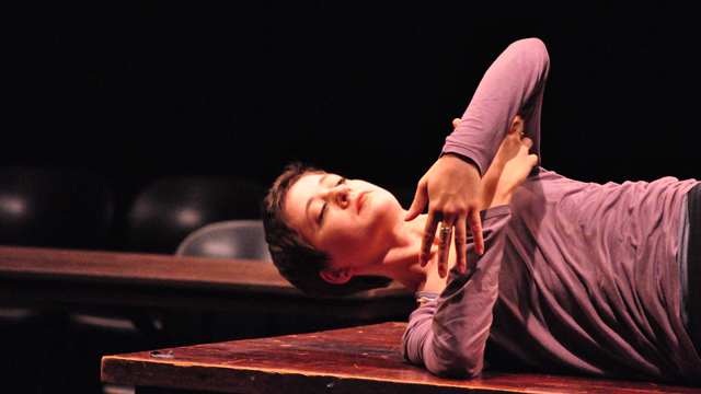 Giulia Carotenuto rehearses <i>The Painted Bird</i>.