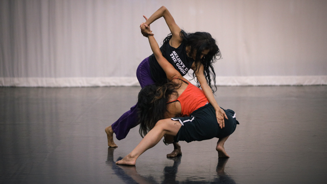 Chatterjea andFerreira in rehearsal for <em>Fires of Lost Homes</em>