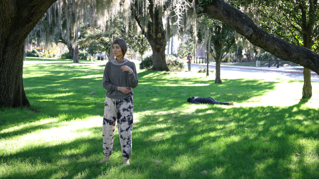 Mina Nishimura and Kota Yamazaki on Landis Green while in residence for <em>I'm a Ghost, the Other, or You</em>
