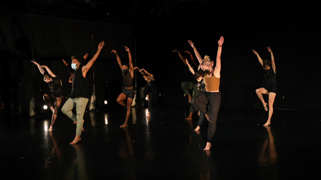 'lectric Eye cast rehearses with FSU School of Dance students