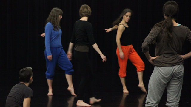 Thorson and collaborators create movement in rehearsal